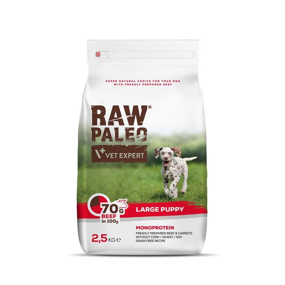 Raw Paleo Dry Food Large Breed For Puppy Beef 2.5kg 100 natural monoprotein pet food Up to 80 Fresh Meat Grain Preservative Free